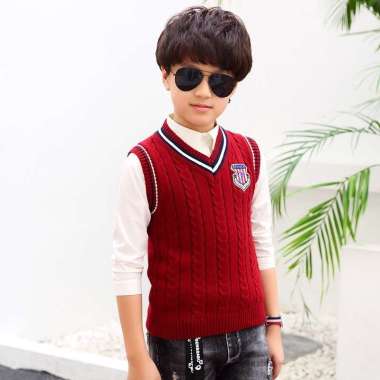 VERISH Rompi hangat anak cowok winter vest knitted rajut knit warm thick import boys girls KIDS kore