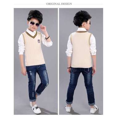 VERISH Rompi hangat anak cowok winter vest knitted rajut knit warm thick import boys girls KIDS kore