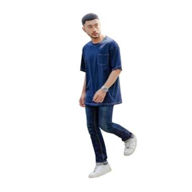 Kaos Polos T-Shirt Polos Rantai Kaos Polos Lengan Pendek Jumbo NAVY XL