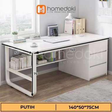 Homedoki Meja Kantor / Meja Komputer / Meja Kerja Minimalis / 120cm Meja Belajar / Meja Kantor Denga