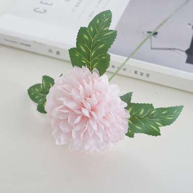 Artificial Krisan Bulat Pom Pom Kelopak Berlapis Filler Buket Bunga Wisuda – AF79 Softpink
