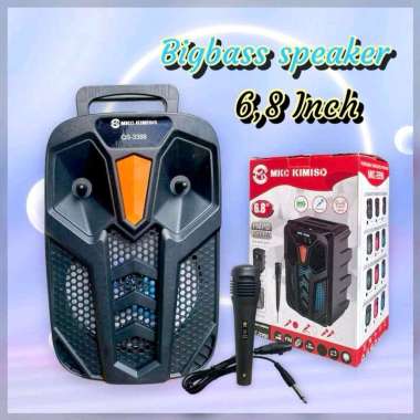 Speaker Bluetooth MKC Kimiso QS 3398 ukuran 6.8 inci super Bass free mic kabel
