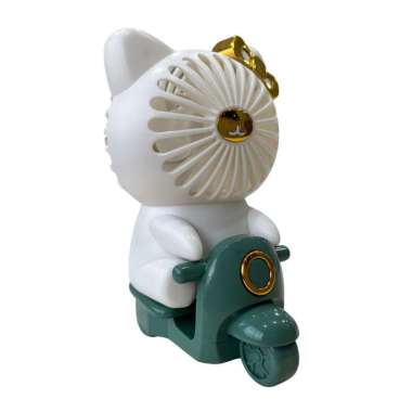 KIPAS ANGIN MINI KARAKTER HELLO KITTY NAIK VESPA PORTABLE FAN HIJAU