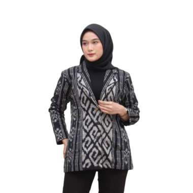 Outer Tenun Safira Blezer Tenun Baju Kerja Wanita Tenun Real Pict kode j