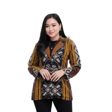 Outer Tenun Safira Blezer Tenun Baju Kerja Wanita Tenun Real Pict kode i