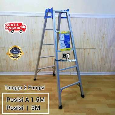 Tangga Lipat 1.5 Meter Alumunium Kuat Kokoh Multifungsi