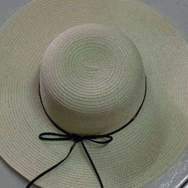 VERISH topi pantai papper anyam rotan ring Light cream