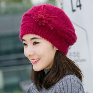 Verish Topi Wanita Musim Dingin Hangat Topi Ibu Velvet Topi Bulu Wool Cantik / Topi Nenek / Topi Wan