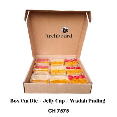 Box Cut Die + Jelly Cup CH 7575 Wadah Pudding CH-7575 + Tutup (5 Set)