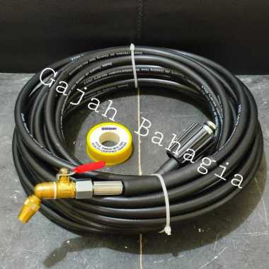 Paket selang steam jet cleaner 5-25m + Nozel Bengkok cuci AC Nozzle Selang25M+Nozel