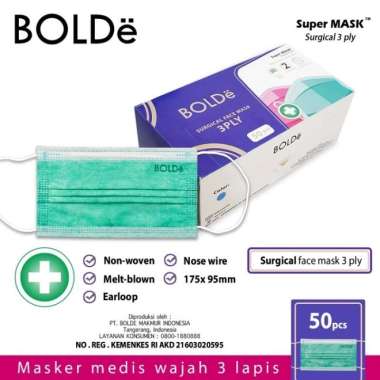 BOLDe Surgical Medis Masker 3 Ply isi 50 (Masker Medis) Multicolor