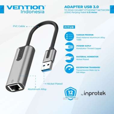 Vention USB to LAN RJ45 Ethernet USB to RJ45 Adapter - GbE - CEW Multicolor