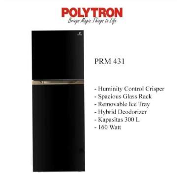 Terlaris Polytron Prm431 Kulkas 2 Pintu Prm 431 Belleza Big Liter [New Diskon Baru Promo Terlaris