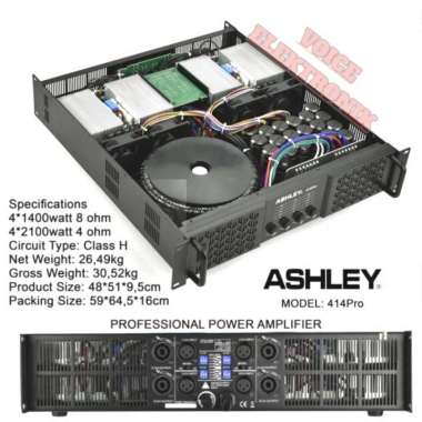 Power Ashley 414 Pro Power Amplifier 4 Channel Class H Terlaris