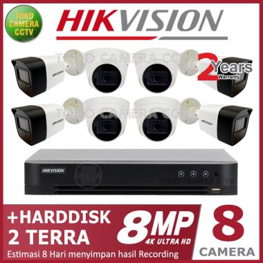 PAKET CCTV HIKVISION 8MP 8 CHANNEL 2 TB
