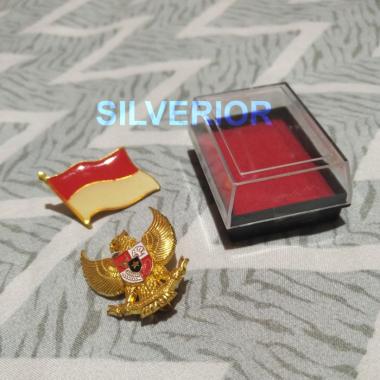 Emblem Pin Jarum Peniti Logam Tanda Dada Garuda Pancasila Merah Putih