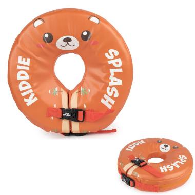 Kiddie Splash Swim Aid Neck Ring - Orange Bear