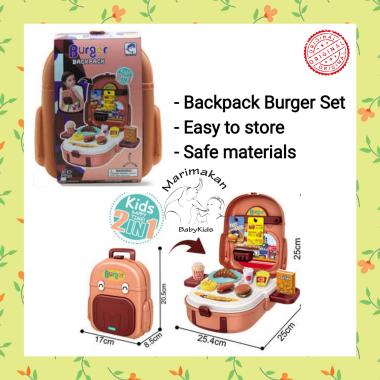 Mainan Anak Masak-Masakan Backpack Burger Set Pretend Play