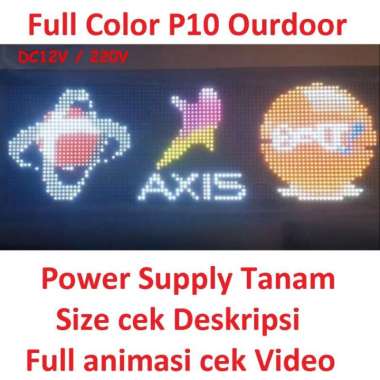 Running Led Text RGB Full Color P10 OUTDOOR size 16 32 96 128 12V 220V