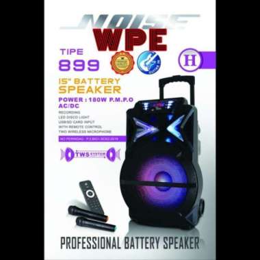 Speaker Portable Wireless Noise 899 H 899H 15 Inch