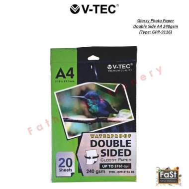 KERTAS FOTO /GLOSSY PHOTO PAPER DOUBLE SIDE V-TEC A4 240gsm