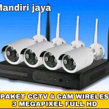PAKET CCTV WIRELESS 4 CH (TANPA KABEL ) 2 MEGAPIXEL