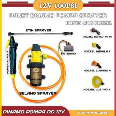 PAKET DINAMO SPRAYER ELEKTRIK/POTENSIO/NOZZEL/SELANG SPRAYER/ALAT SPRAYER PERTANIAN