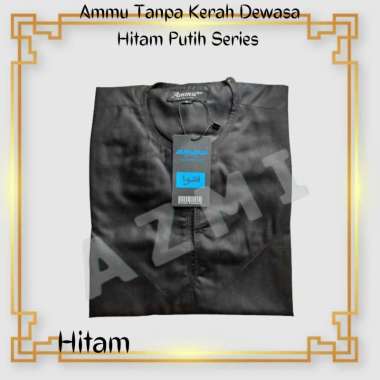 Promo Baju Koko Ammu Dewasa Tanpa kerah Hitam Termurah XL