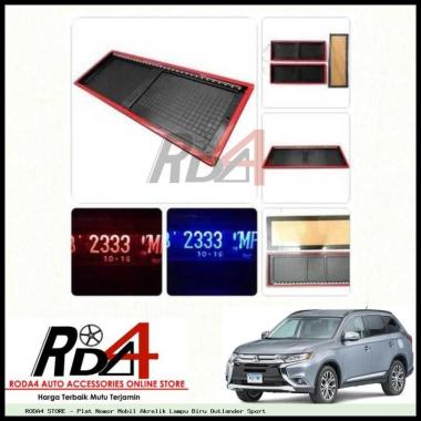 Plat Nomor Mobil Akrelik Lampu Biru Outlander Sport