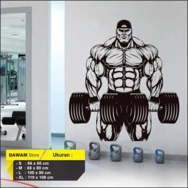 Wall Sticker Gym Sticker Dinding Fittness dan Gym Besar S 66 x 60