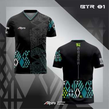 ALLPRO Kaos Sport Jersey PingPong Badminton Seri BTR BLACK XXXL