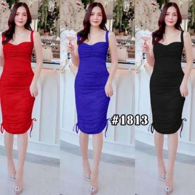 1813 Midi Dress/Dress Party/Dress Sexy/Dress Vaganza/Dress Korea Biru