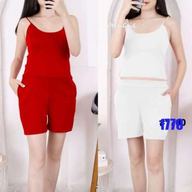 1770 Crop Top/One Set/Setelan Crop/Setelan Korea Sexy/Stelan Celana Lilac