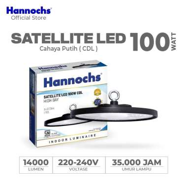 Hannochs LED Satellite LED 100W Cahaya Putih - Lampu HIGH Bay UFO