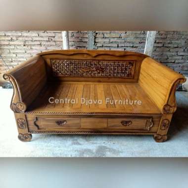 Bale Bale Bagong Kayu Jati Risban Kursi Bangku Sofa Ukir Jepara