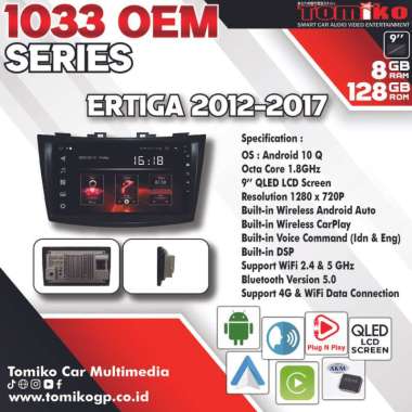 Head Unit Android Tomiko 1033 OEM Series for Suzuki Ertiga 2012-2017