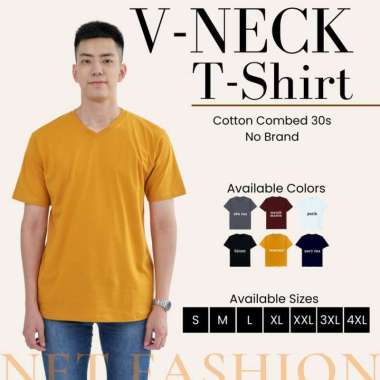 VNECK KAOS POLOS COTTON COMBED 30S V-NECK LENGAN PENDEK KERAH V NECK XS