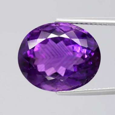 AT-086 Batu Permata Amethyst Kecubung Ungu Uruguay Oval Natural 11.52 Ct. Untreated & Sertifikat