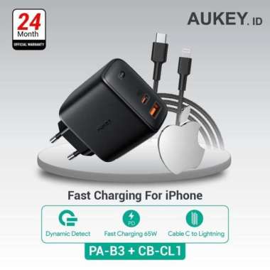 Aukey Charger PA-B3 + Aukey Charger CB-CL1 Black