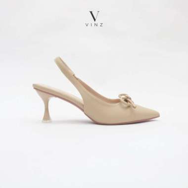 Vinz - Ciara Sling Back Heels 6 cm \\ Sepatu Import Wanita \\ Kerja \\ Kuliah \\ Kantor Nude 38