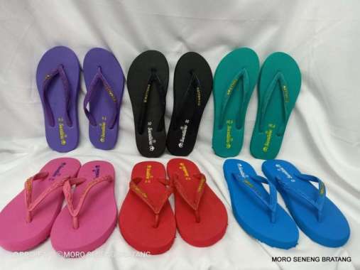 Sandal japit karet wanita SWALLOW NICE GR polos warna size 9.5 10 10.5 10 5 hijau