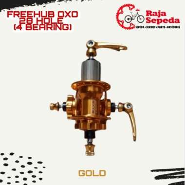 HUB FREEHUB OXO 28 HOLE 4 BEARING JANGKRIK Emas