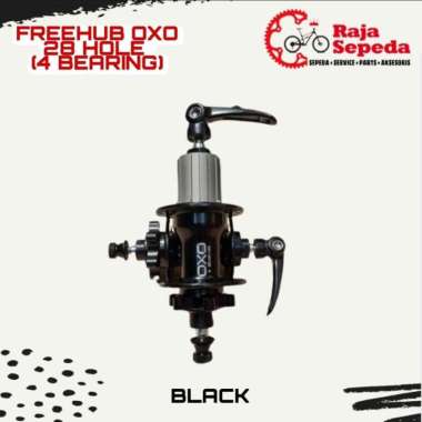 HUB FREEHUB OXO 28 HOLE 4 BEARING JANGKRIK Hitam