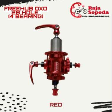 HUB FREEHUB OXO 28 HOLE 4 BEARING JANGKRIK Merah