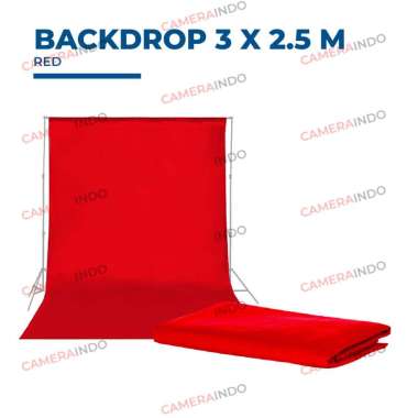 background kain polos (3 x 2.5m) foto studio Merah