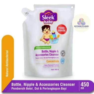 Sleek Bottle Nipple And Baby Accessories Cleanser / Sabun Cuci Botol | 450ml | 500ml Standard Cleans