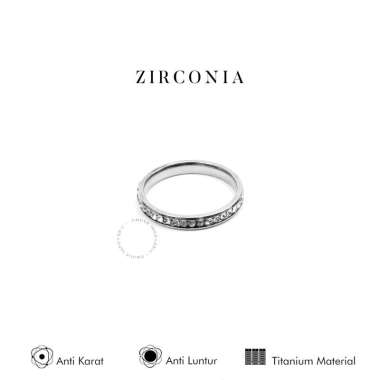Emrys Simple Ring Zirconia Cincin Titanium Pria Wanita 6 Silver