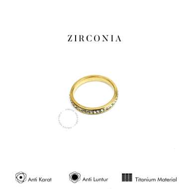 Emrys Simple Ring Zirconia Cincin Titanium Pria Wanita 8 Gold