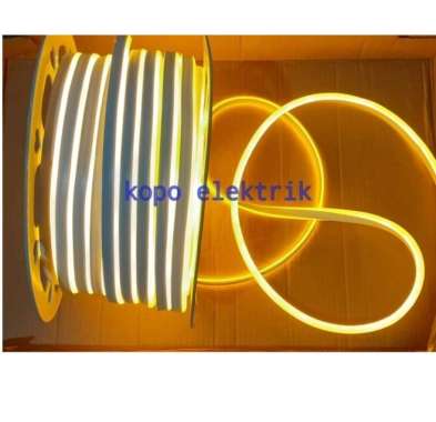 Lampu Strip LED Flexible 5 Meter + Soket / Lampu Neon Flex Kuning