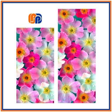 [01-08] STIKER KULKAS 1 PINTU DAN 2 PINTU MOTIF BUNGA Bunga 06 1 Pintu